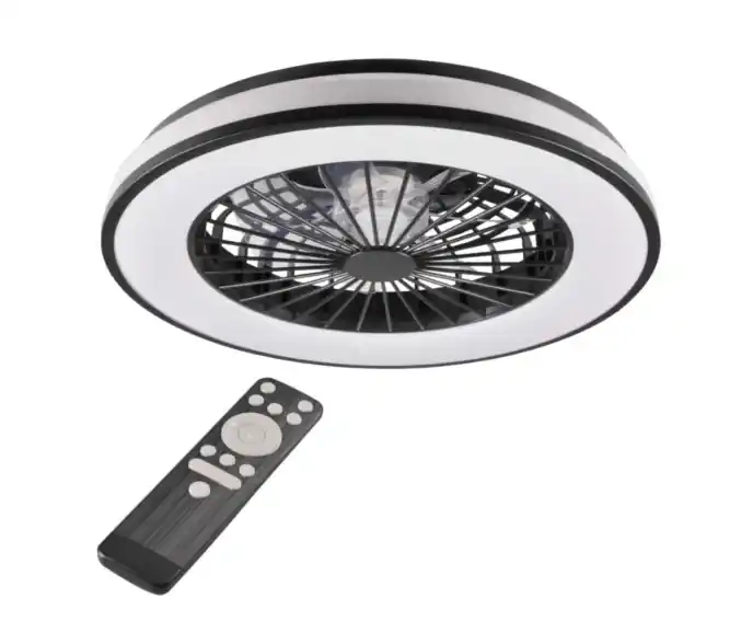 Produkt premium - Wentylator sufitowy z lampą LED z pilotem czarny KENYA Polux 325808