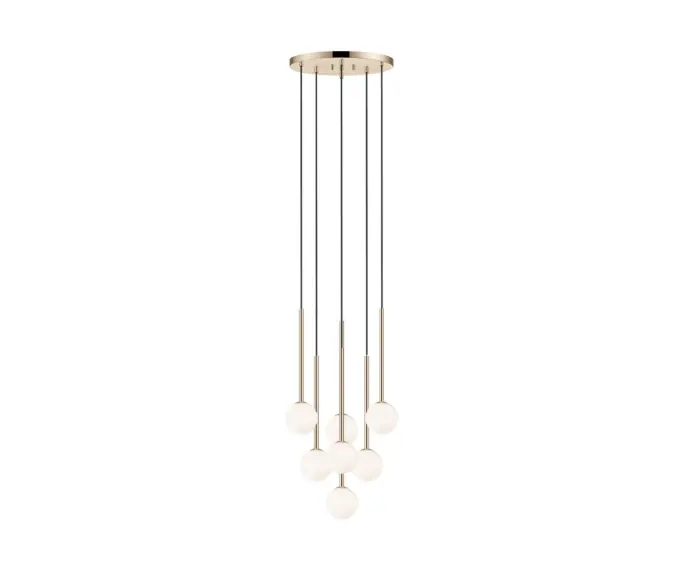 Hit sprzedażowy | Lampa wisząca molekułowa złoto-biała ARCTURUS 7xG9 Zuma Line P0574-07F-F7AA