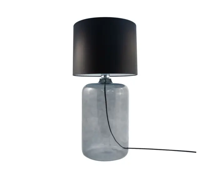 Supercena - Lampa stołowa szklana dymiona czarna z abażurem 60 cm E27 60W Amarsa Zuma Line