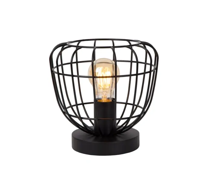 Jakość premium | Lampa stołowa czarna metalowa druciana E27 Filox Lucide