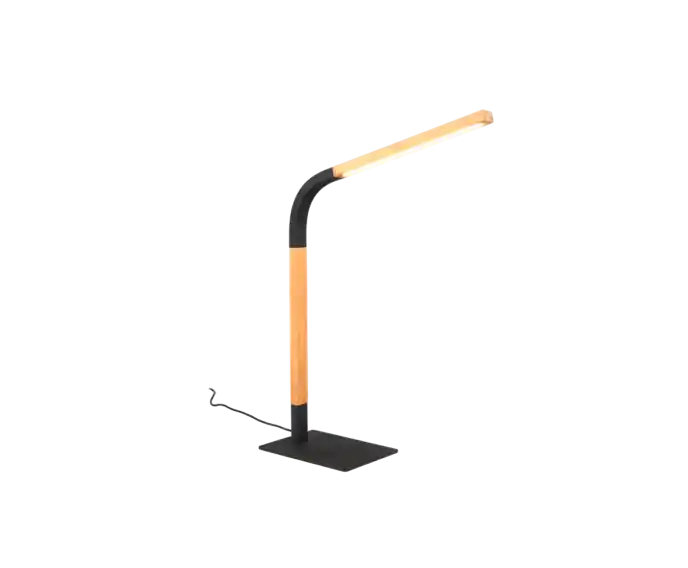 Lampa biurkowa drewniana czarna regulowana wbudowany LED Norris Trio - Zamów online