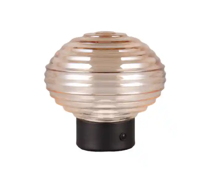 Lampa stołowa szklana bursztynowa czarna na USB wbudowany LED Earl RL | Nowość w sklepie