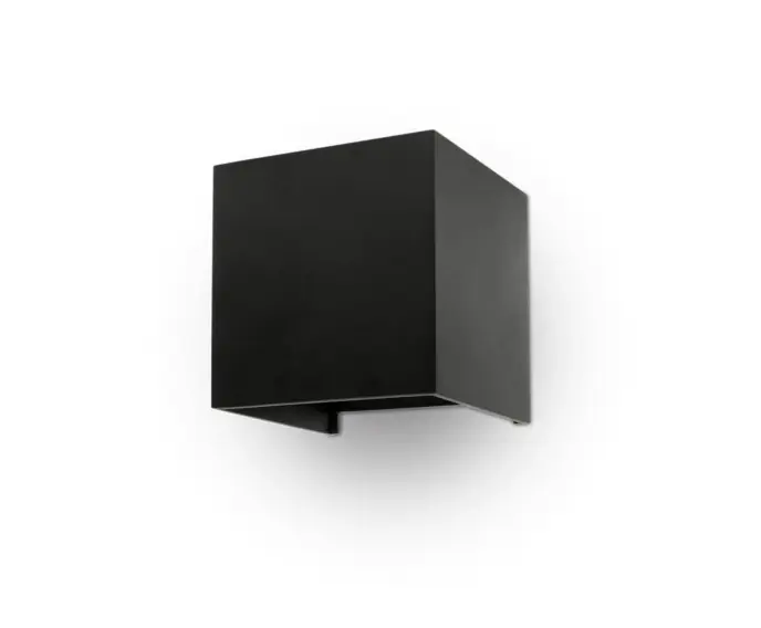 Hit | Kinkiet Ścienny V-TAC 12W LED Regulowany Chip BRIDGELUX Czarny Kwadrat IP65 VT-759-12 ciepła