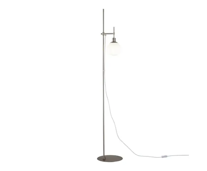 Lampa podłogowa niklowany, biała kula Erich Maytoni MOD221-FL-01-N - Dodatkowy rabat