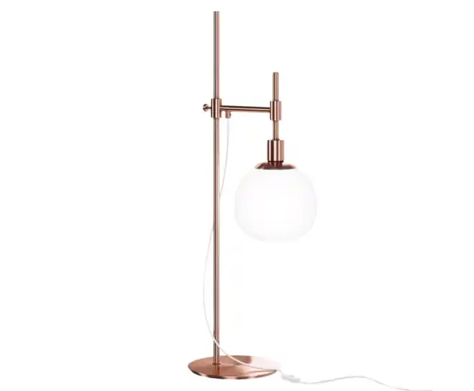 Cena po obniżce | Lampa stołowa miedziana, biała kula Erich Maytoni MOD221-TL-01-G