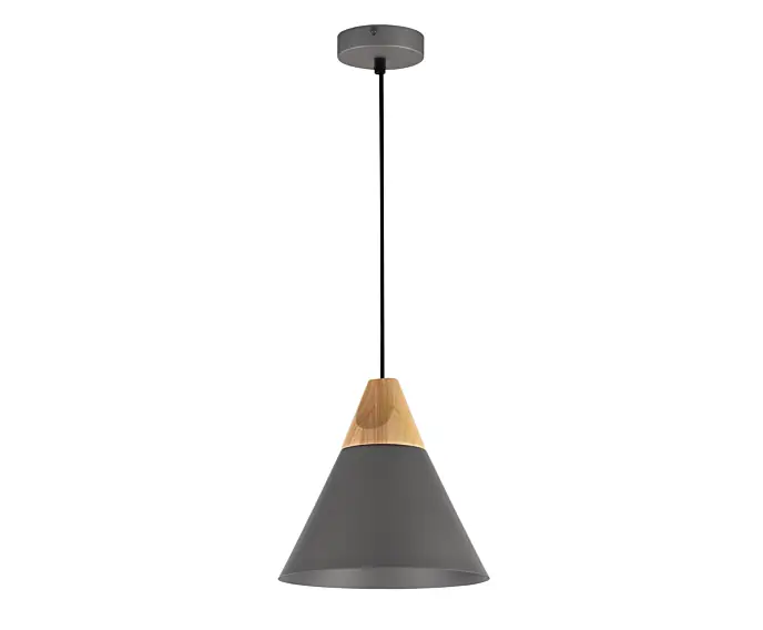 Cena producenta | Lampa wisząca szara z drewnem bukowym Bicones Maytoni P359-PL-220-C