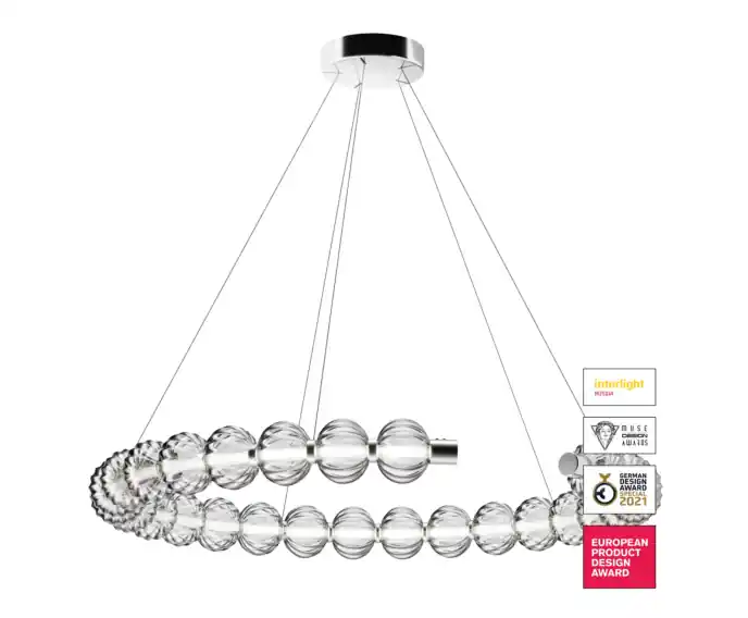 Hit sprzedażowy - Lampa wisząca szklane koło 88,5cm Amulet Maytoni MOD555PL-L30CH5K