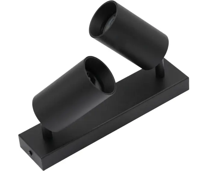 Oszczędź teraz | Lampa sufitowa ścienna czarna reflektor x2 QUALIS II 6002 IdeaLED