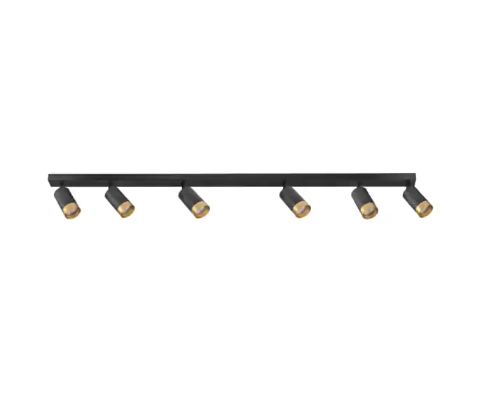 Szybka dostawa | Lampa ścienno-sufitowa 6 czarno-złota GU10 ARRAS 323576 Polux