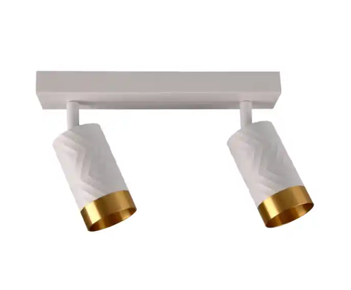 Cena obniżona - Lampa ścienno-sufitowa 2 biało-złota GU10 ARRAS 323606 Polux