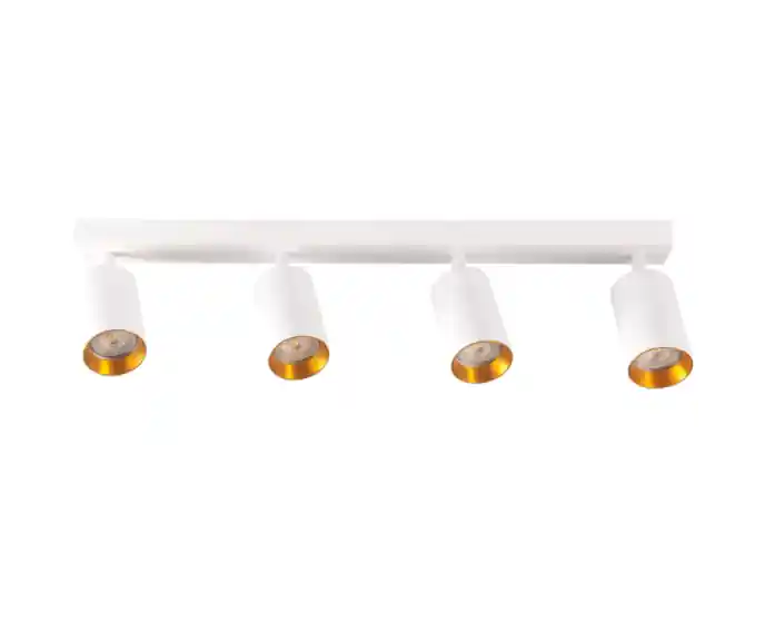 Lampa ścienno-sufitowa 4 GU10 biała + złote pierścienie MARIBEL 321220 Polux - Świetna oferta