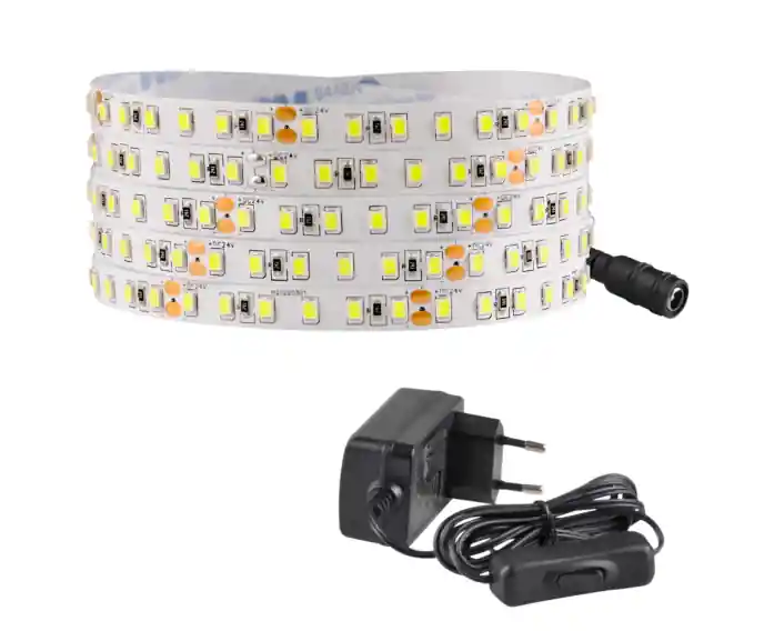 Zestaw taśma LED 24V 5m IP20 6500K zasilacz, włącznik ON/OFF 319234 Polux | Ekspresowa dostawa