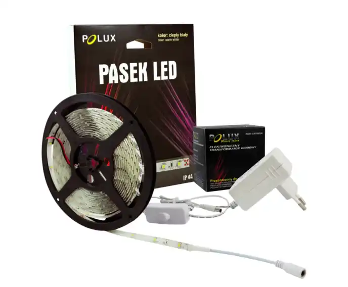 Taśma LED 24V 5m IP44 3000K 425lm+zasilacz 304988 Polux - Niska cena