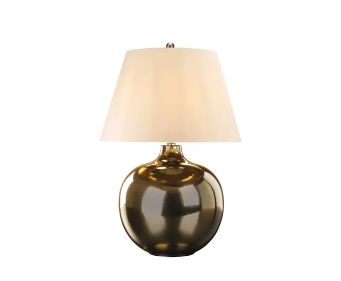 Nie czekaj - Lampa stołowa porcelanowa brązowa metaliczna kremowa Ottoman E27 60W Elstead