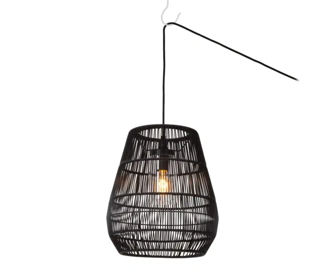 Obniżka - Lampa wisząca zewnętrzna czarna E27 40W NERIDA Lucide