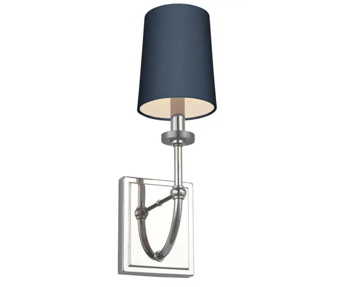 Superoferta - Kinkiet z niebieskim abażurem chrom Felixstowe 1xG9 3W Quintiesse