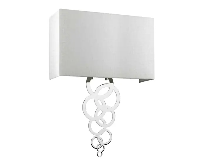 Premium - Kinkiet z abażurem 37 cm srebrne koła Rosa 2xE27 60W Elstead