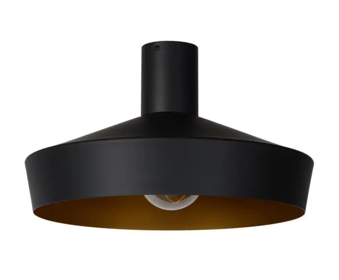 Cena specjalna | Lampa sufitowa czarna okrągła CARDIFF 1xE27 60W Lucide