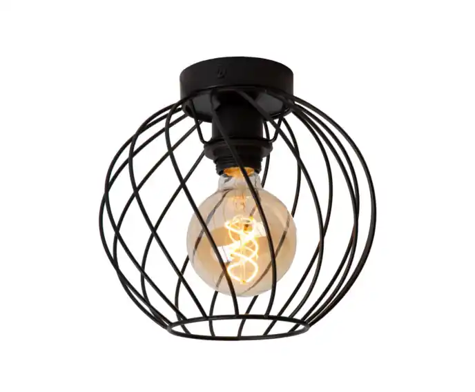 Lampa sufitowa druciana czarna 25cm DANZA 1xE27 40W Lucide | Produkt premium