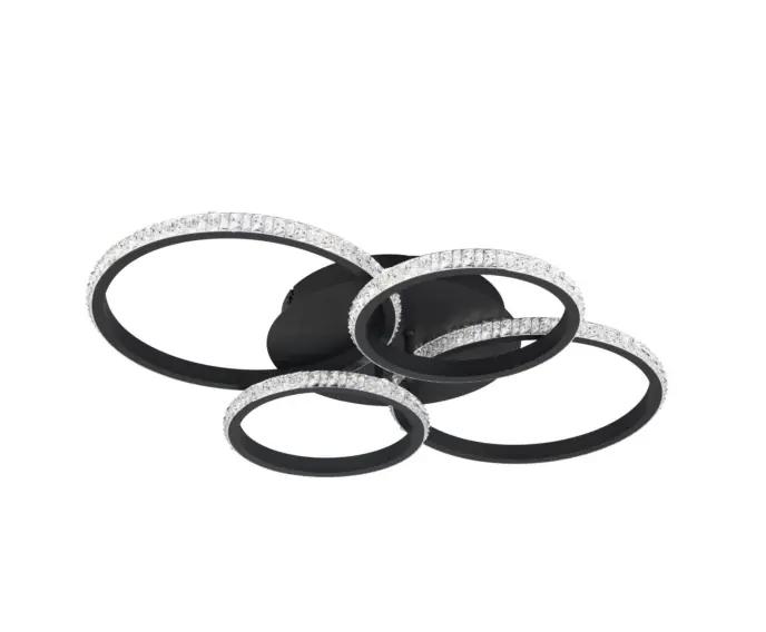 Lampa sufitowa poczwórny ring nowoczesna czarna CIRES LED 27W RL - Produkt polecany