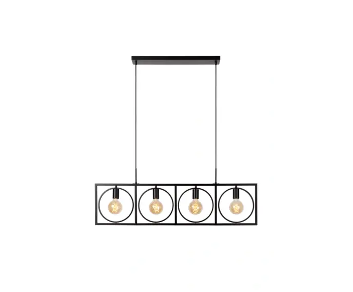 Wysoka jakość - Lampa wisząca czarna loftowa 108cm czarna SUUS 4xE27 40W Lucide