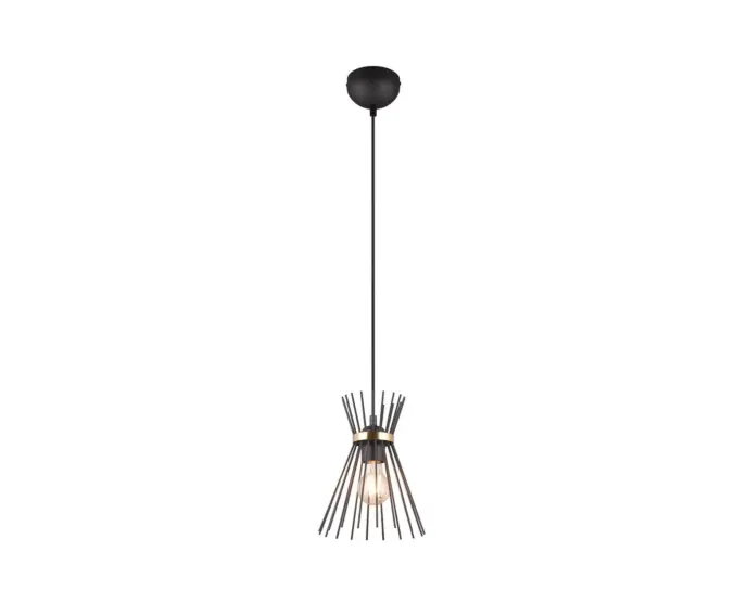 Bezpośrednio od producenta - Lampa wisząca designerska czarna ze złotym wykończeniem ROD 1xE27 40W RL