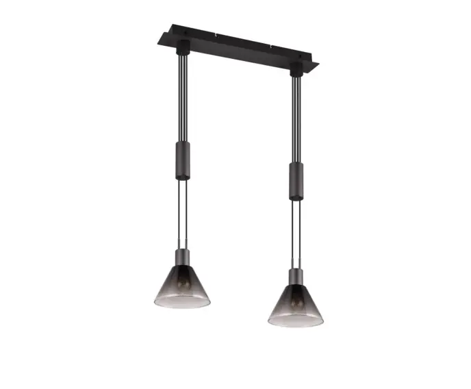 Kup teraz - Lampa wisząca nowoczesna ze szklanymi kloszami czarna STANLEY 2xE27 40W Trio