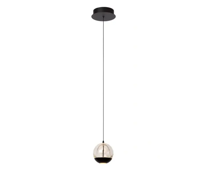 Lampa wisząca czarna szklana kula z bąbelkami SENTUBAL LED 6.3W Lucide | Profesjonalna jakość