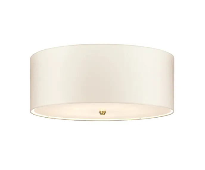 Plafon abażurowy okrągły 66 cm 5xE27 60W postarzany mosiądz Fletcher Flush Designer‘s Lightbox - Zamów dziś