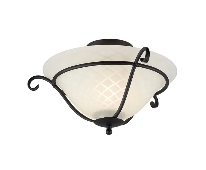 Plafon klasyczny czarny szklany 40 cm 1xE27 60W Torchiere Elstead - Nowość w sprzedaży