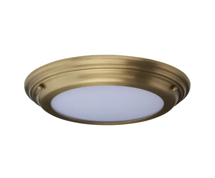 Plafon łazienkowy okrągły 36.1 cm LED 25W postarzany mosiądz Welland Elstead - Oszczędź teraz