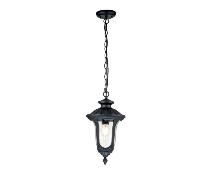 Lampa wisząca zewnętrzna czarna klasyczna E27 60W Chicago Elstead | Bestseller