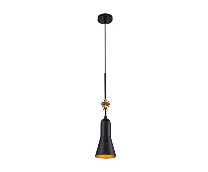 Lampa wisząca w stylu art deco matowa czerń 13cm Etoile 1xE27 60W Elstead - Taniej