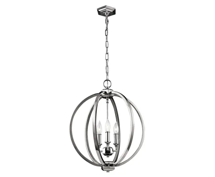 Lampa wisząca polerowany nikiel Corinne 3xE14 60W Feiss | Duży rabat