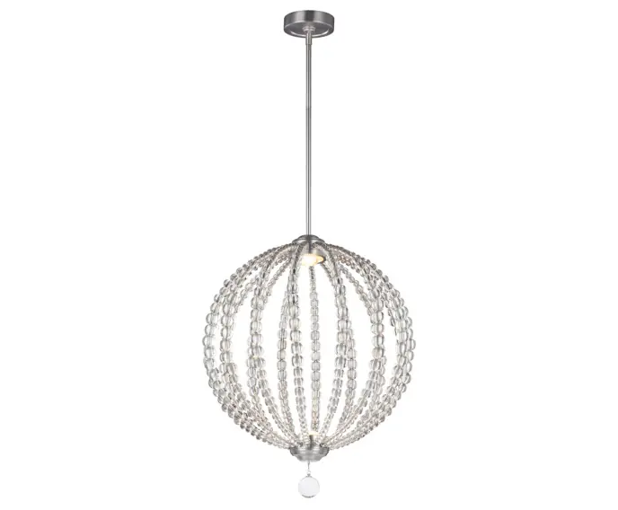 Lampa wisząca kula satynowy nikiel Oberlin LED 8W Feiss | Zostało tylko kilka sztuk