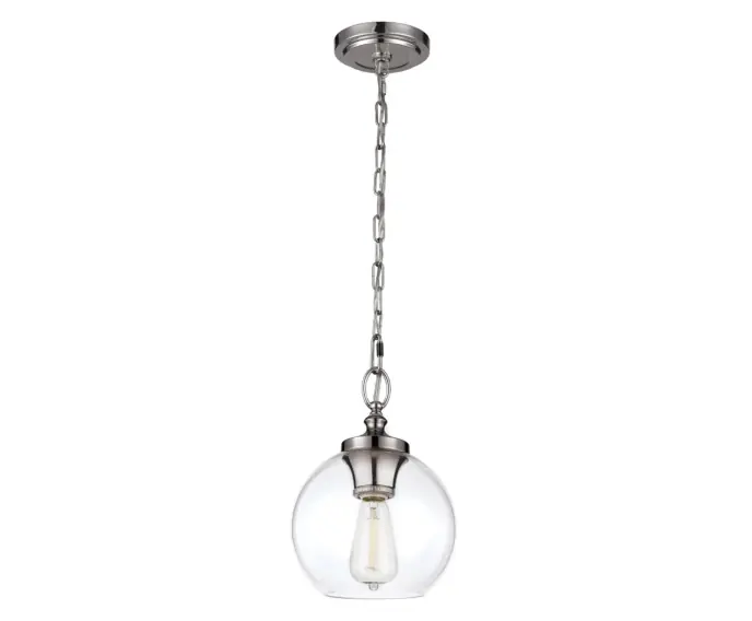 Oferta promocyjna | Lampa wisząca szklana kula i polerowany nikiel Tabby 1xE27 60W Feiss