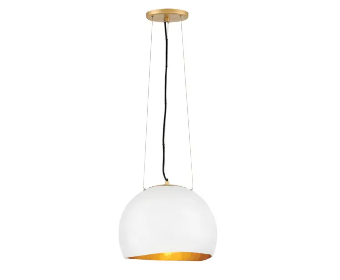 Świetna cena - Lampa wisząca biało-złota Nula 1xE27 100W Quintiesse
