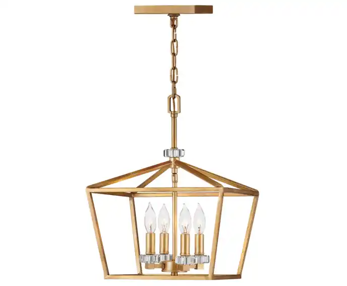 Dodaj do koszyka | Lampa wisząca świeczki postarzany mosiądz Stinson 4xE14 60W Quintiesse