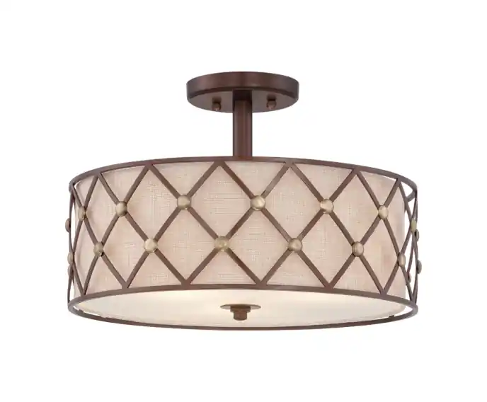 Lampa sufitowa ciepła miedź Brown Lattice 3xE27 100W Quoizel - Kupuj bezpiecznie