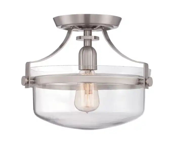 Najwyższa jakość | Lampa sufitowa szczotkowany nikiel Penn Station 1xE27 60W Quoizel