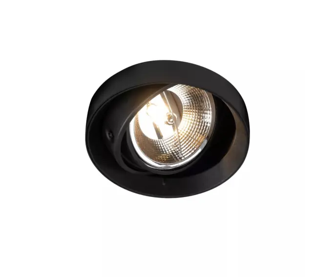 Oprawa wpuszczana oczko okrągła czarna Ø16.6cm 1xGU10 50W ONEON DL Zuma Line - Wyprzedaż zapasów