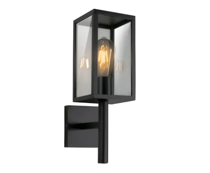 Lampa ogrodowa kinkiet zewnętrzny czarny szklany klosz sztyca 1xE27 60W Hosta Candellux - Spiesz się