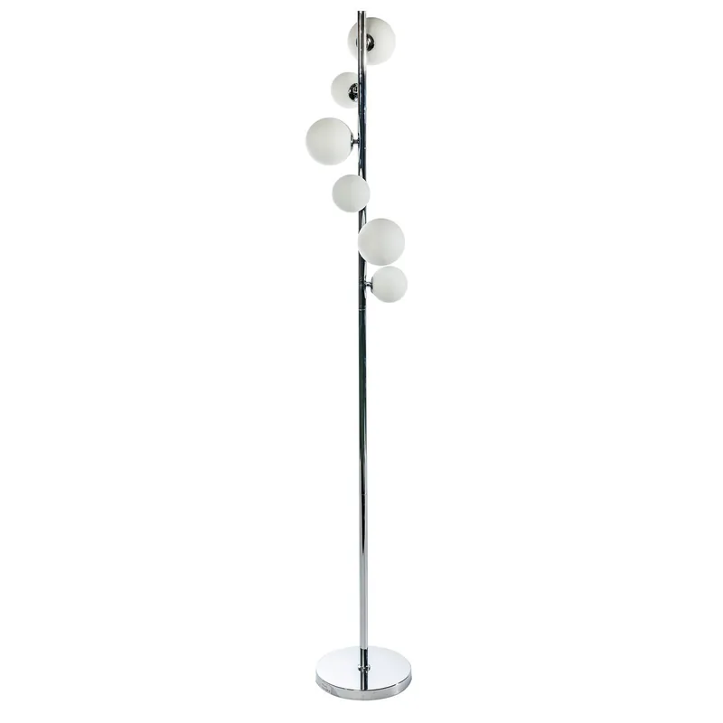 Lampa podłogowa szklana biało-chromowa 6-punktowa AZ2101 z serii SYBILLA - Azzardo - Sprawdź teraz