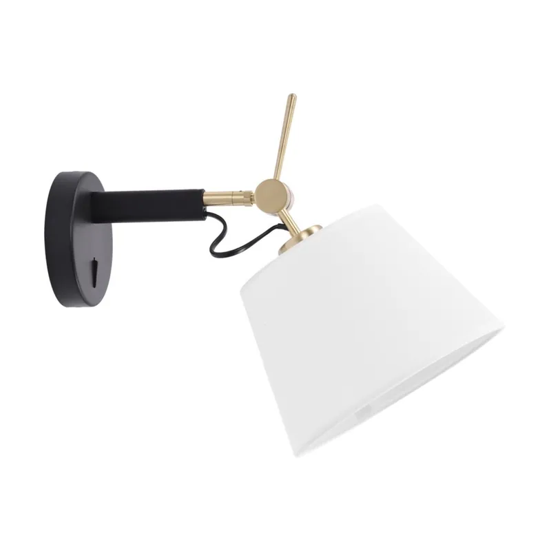 Kinkiet metalowy czarno-biały z tkaniną AZ4187 z serii Zyta - Azzardo - Top oferta