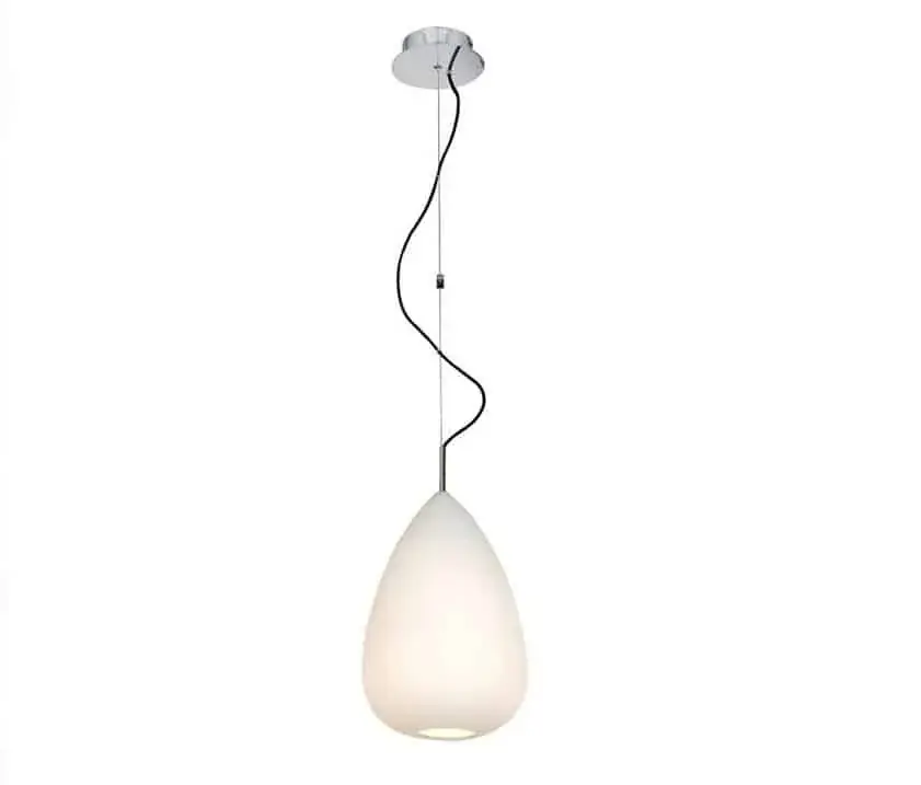 Lampa wisząca szklana biała z chromem 21cm AZ0156 z serii MIRAGE - Azzardo | Produkt polecany
