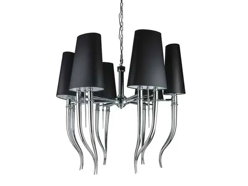 Oferta kończy się wkrótce - Lampa wisząca czarna z tkaniny 12-punktowa AZ1390 z serii DIABLO - Azzardo