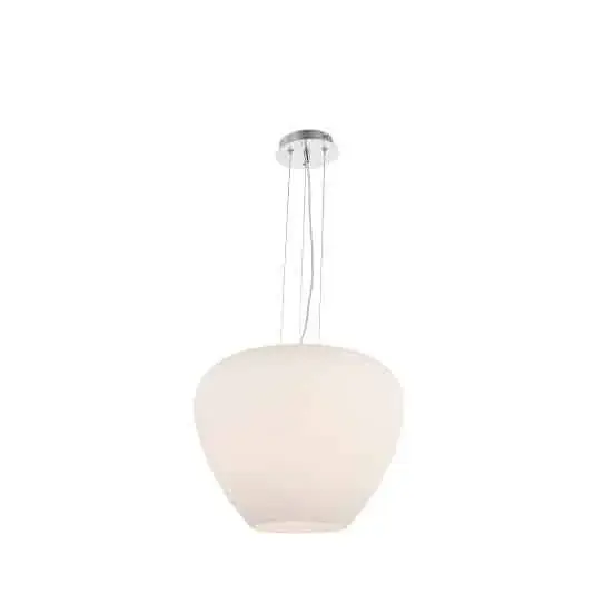 Megacena - Lampa wisząca szklana biała z chromem 38cm AZ3175 z serii Baloro - Azzardo