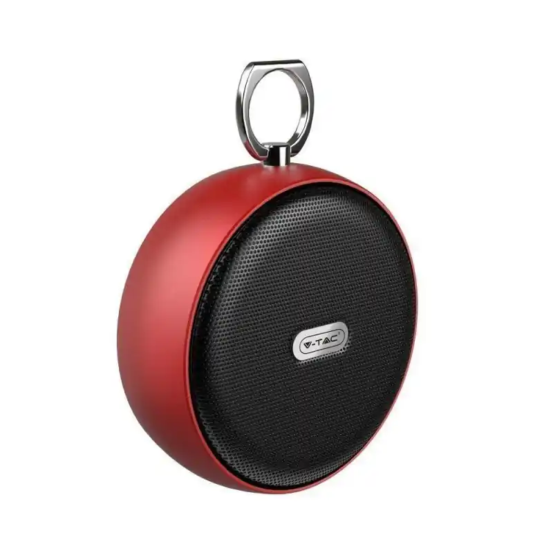 W sprzedaży - Przenośny głośnik bluetooth micro USB wysokiej jakości przewód 800mAh czerwony V-TAC VT-6211