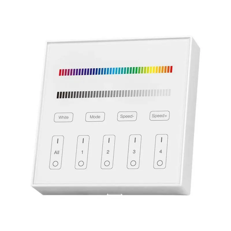 Superoferta | Pilot panel ścienny szklany kontroler V-TAC RGB+W 4-strefy VT-2437