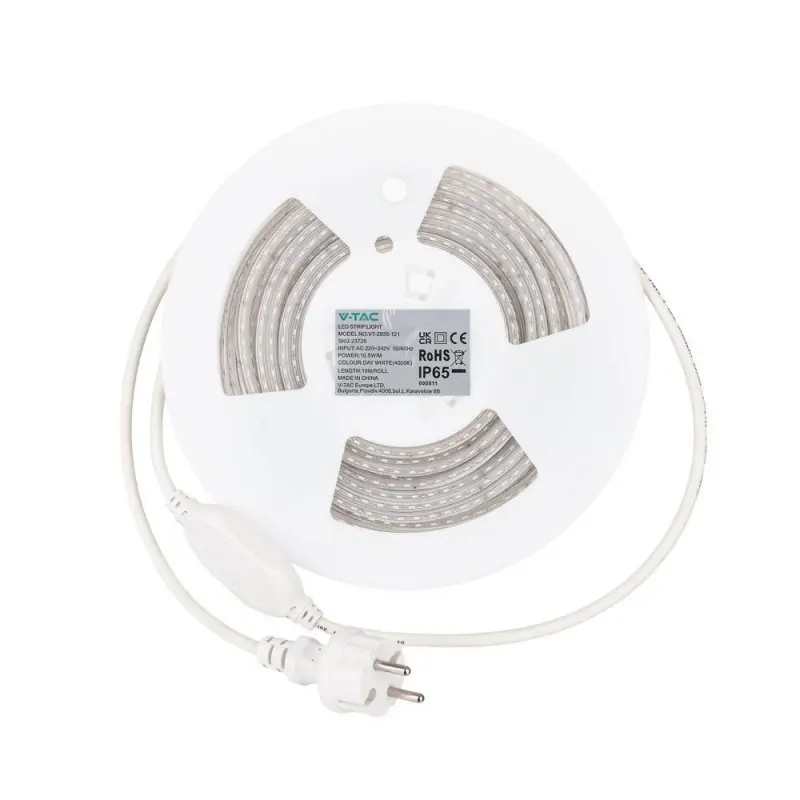 Superoferta | Taśma LED 230V V-TAC rękaw IP65 120LED/m 10,5W/m rolka 10mb VT-2835 121-10M 6500K 1000lm